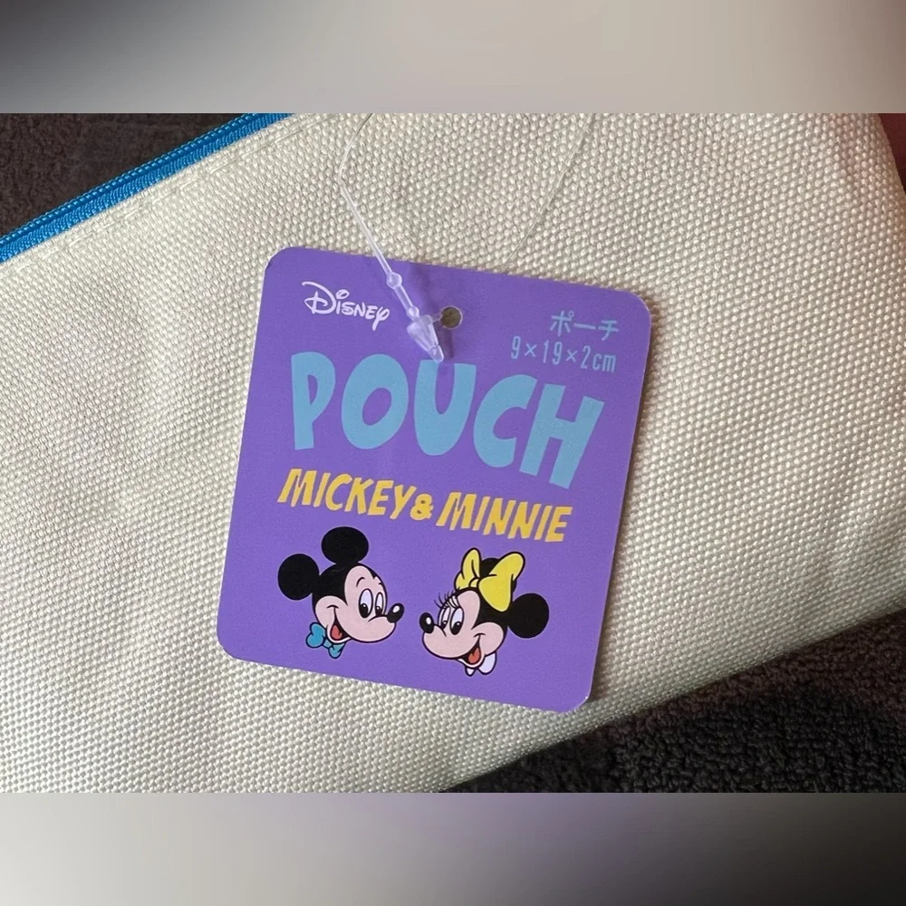 Mickey Mouse & Minnie Mouse Small Zipper Pouch Bag Official Disney Japan Classic - Picture 6 of 7